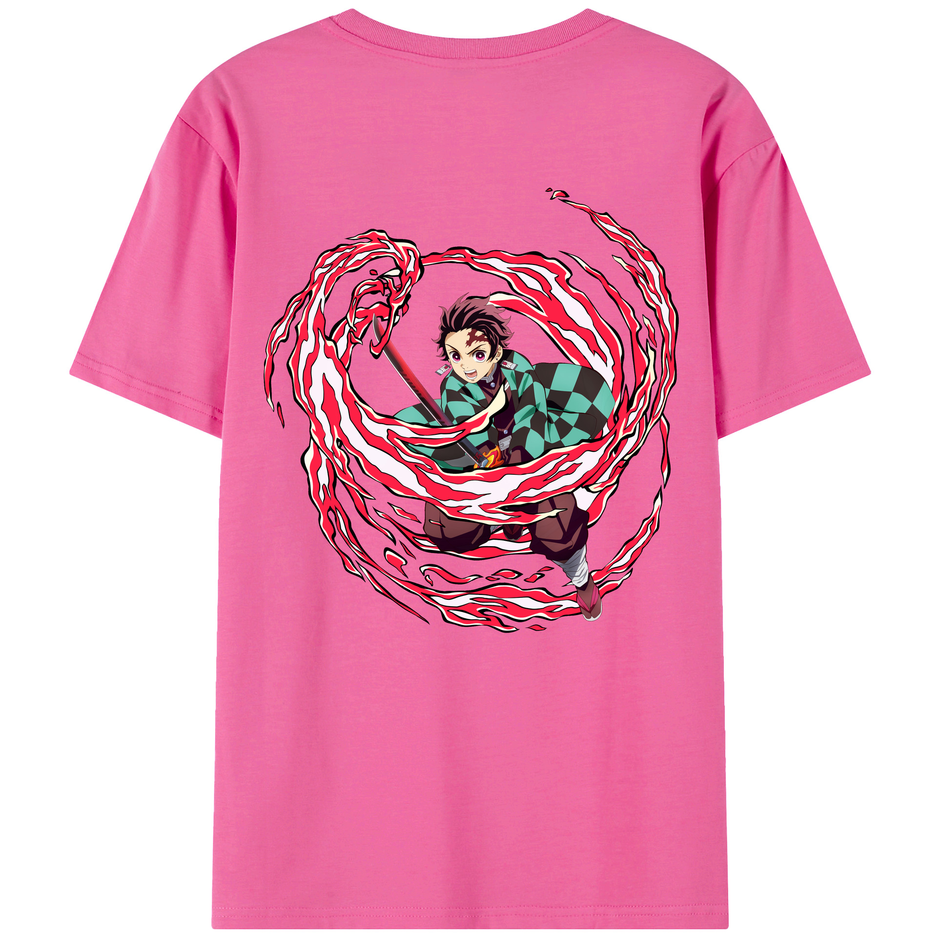 （画像用） 鬼滅の刃 竈門 炭治郎／かまど たんじろう Kamado Tanjirou レディース半袖Tシャツ(バックプリント)